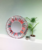 Orange/Black Sun Mosaic Mirror
