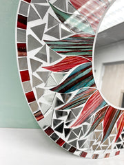 Orange/Black Sun Mosaic Mirror