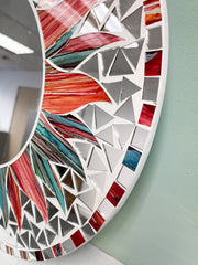 Orange/Black Sun Mosaic Mirror
