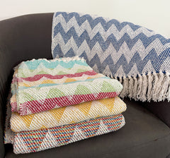 Recycled Cotton Throw - Chevron Design