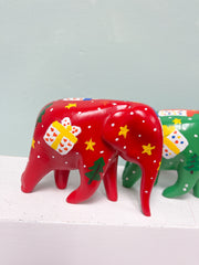 Christmas Painted Resin Elephants