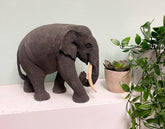 Black Wooden Elephants