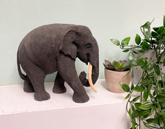 Black Wooden Elephants