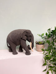 Black Wooden Elephants