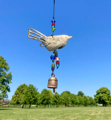 Iron Wind Chime - Bird with Beads