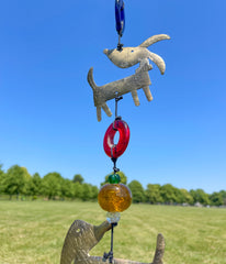 Iron Wind Chime - 3 Sausage Dog String