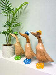 Bamboo Ducks with Painted Hats and Boots