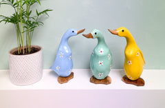 Bamboo Ducks Painted with Flowers