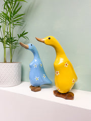 Bamboo Ducks Painted with Flowers