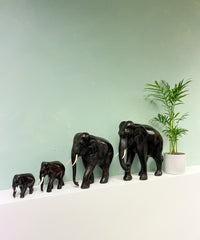 Black Elephant Statues Ornaments Resin