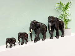 Black Elephant Statues Ornaments Resin