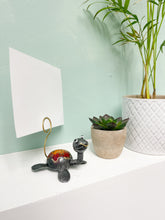Painted Metal Turtle Photo Holder