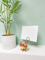 Painted Metal Fox Photo Holder