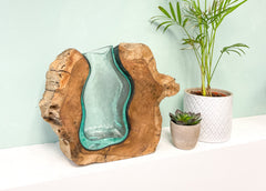 Glass Vase in Wood