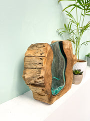 Glass Vase in Wood