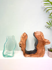 Glass Vase in Wood