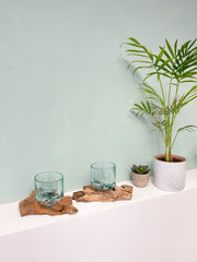 Glass with Wood Base - Small