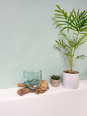 Glass with Wood Base - Medium