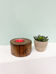 Wooden Log Tea Light Holder
