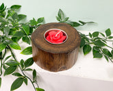 Wooden Log Tea Light Holder