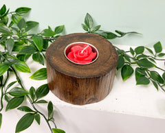 Wooden Log Tea Light Holder
