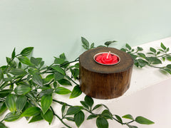 Wooden Log Tea Light Holder