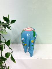 Flower Painted Resin Elephants