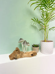 Wood Painted Mushroom x 3