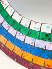 Rainbow Stripe Mosaic Mirror