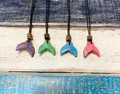 Carved Stone Whale Tail Necklace