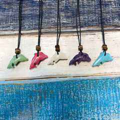 Carved Stone Dolphin Necklace