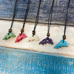 Carved Stone Dolphin Necklace