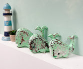 Wooden Whales Set of 3 - Turquoise
