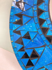 Turquoise Round Mosaic Mirror