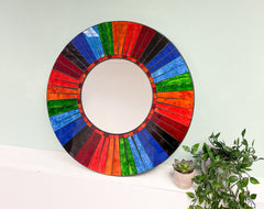 Rainbow Stripe Mosaic Mirror
