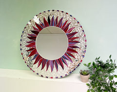 Purple Sun Mosaic Mirror