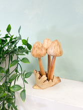 Wooden Morel Mushrooms Group of 3 on Parasite Wood