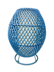 Rattan Lamp Diamond - Blue 30cm