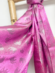 Hot Pink Elephant Silk Scarf