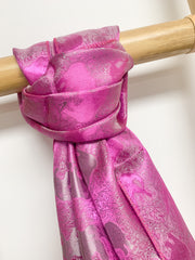 Hot Pink Elephant Silk Scarf