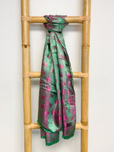Green and Purple Elephant Silk Scarf