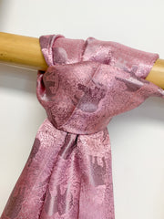 Pink Elephant Silk Scarf