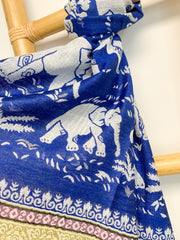 Blue Elephant Cashmere Scarf