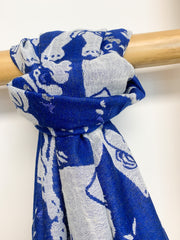 Blue Elephant Cashmere Scarf