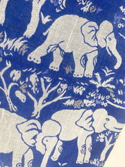 Blue Elephant Cashmere Scarf