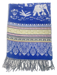 Blue Elephant Cashmere Scarf