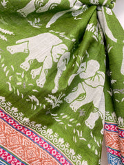Green Elephant Cashmere Scarf