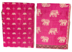 Pink and Gold Elephant Cashmere Scarf