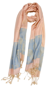 Pink and Blue Pastel Elephant Cashmere Scarf