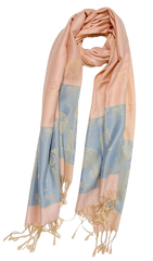 Pink and Blue Pastel Elephant Cashmere Scarf